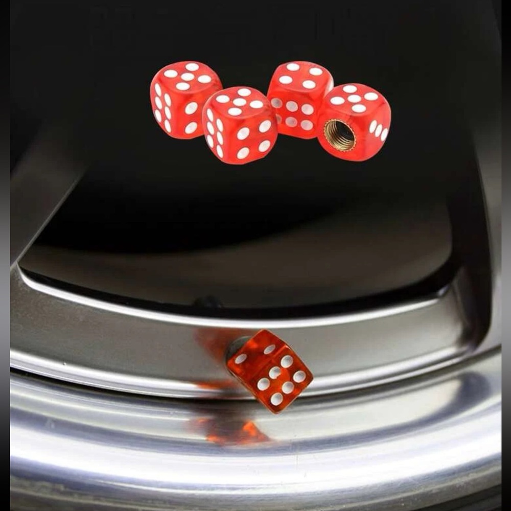 🎲 Awesome 4 Piece Vegas Dice Car Tire Valve Caps 🎲